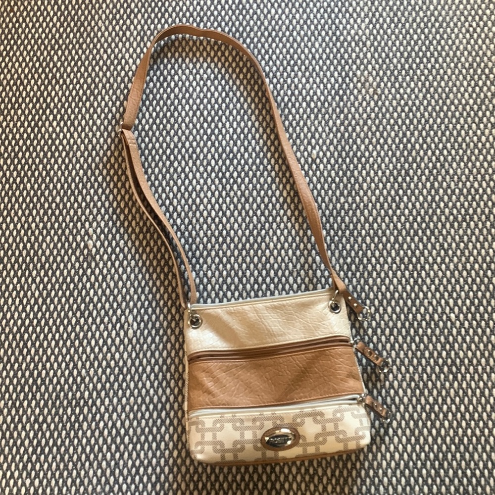 Tan crossbody fax letter